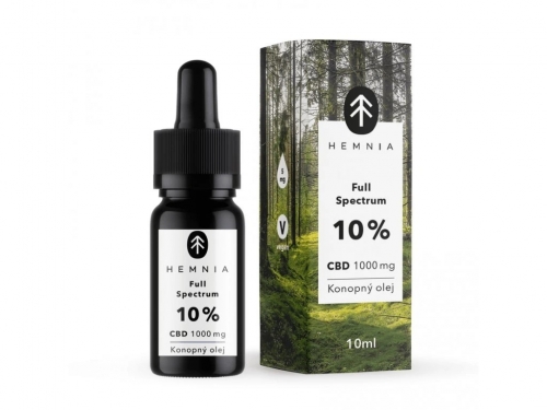 Hemnia pilna spektra CBD kaņepju eļļa 10%, 1000 mg, 10 ml