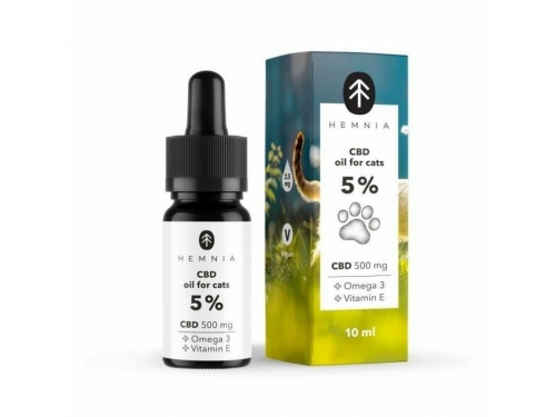 Hemnia CBD eļļa kaķiem 5%, 500 mg, 10 ml